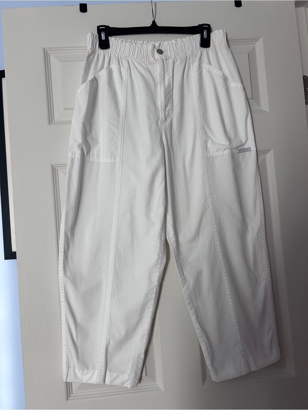 Women’s White Relaxed-Fit Pants